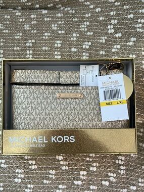 Michael Kors Metallic Gold Logo Belt Bag